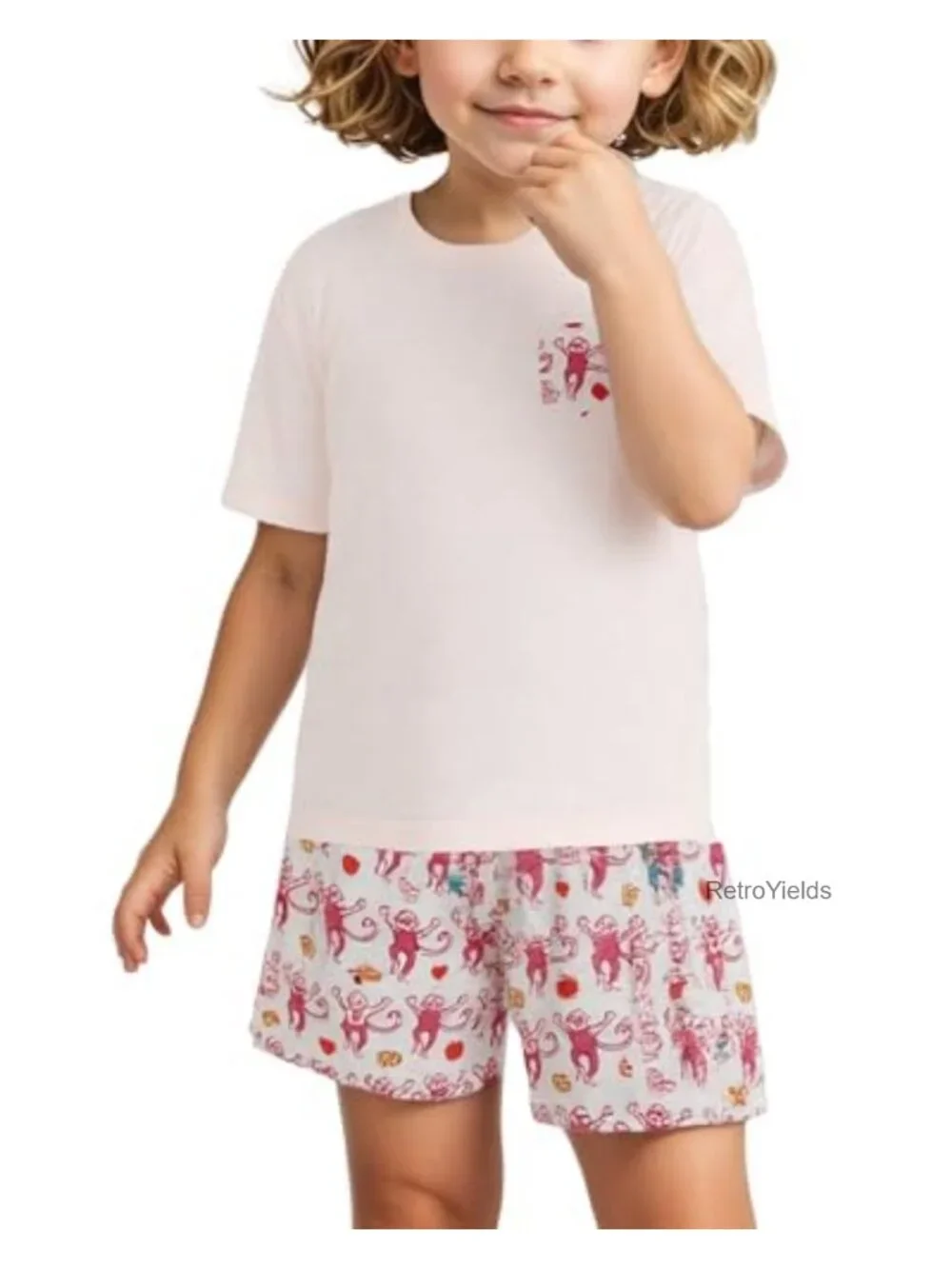 Baby Girl 2 Piece Pajama Set Cotton Blend Short Sleeve Summer
